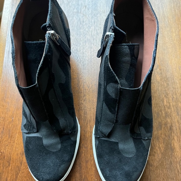 Suede Wedge Slip-On Sneaker Heels - Picture 2 of 4